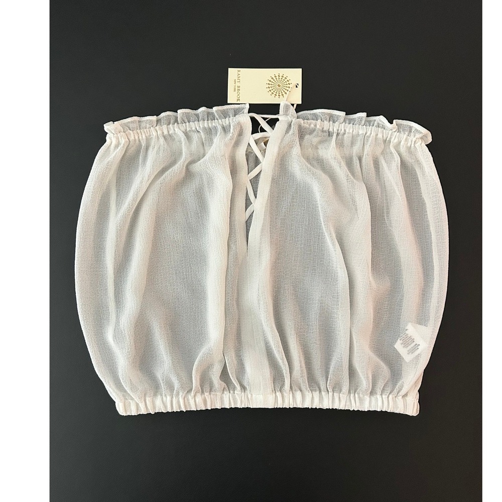Ramy Brook Mika White Lace Up Strapless Tube Top NWT Small (1279)